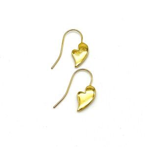Gold Tone‎ Heart Dangle Earrings Minimalist Lightweight Jewelry Gift for Hero